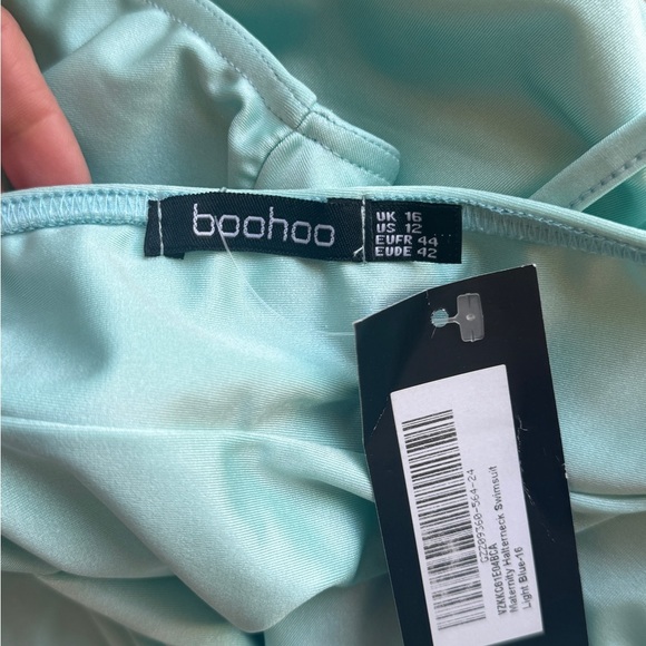Boohoo Light Blue Halter Swimsuit - Picture 6 of 6